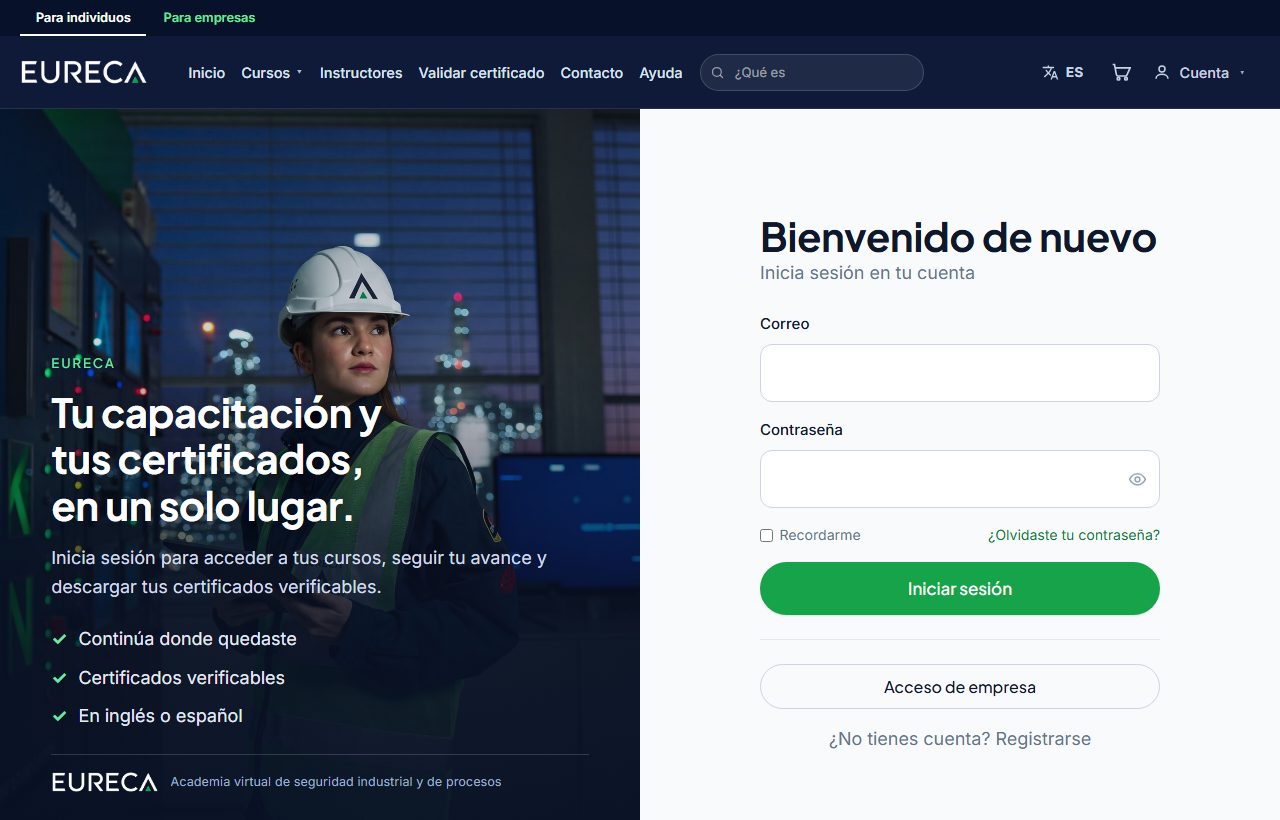 Screen for step 4: Log in