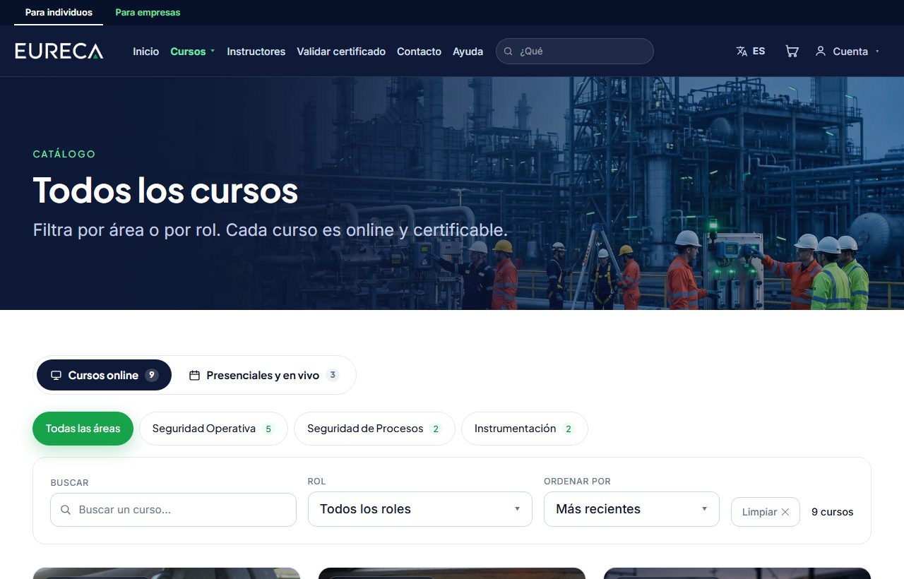 Pantalla del paso 1: Encuentra tu capacitación